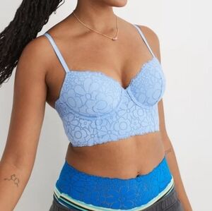 💘AERIE REAL HAPPY DEMI LIGHTLY LINED CANDY LACE BRA SIZE 38C